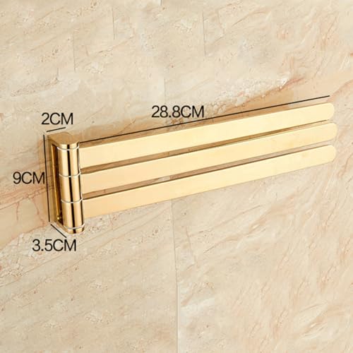 ZHOUXIAO Premium Swing Out Towel Bar Gold Finish/Towel Racks for Bathroom or Kitchen, Metal Bold Towel Bar Folding Arm Swivel Hanger Bathroom Storage Organizer Wall Mounted Silver