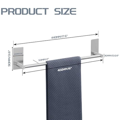 Alise Adhesive Towel Bar, 16 Inch Towel Racks for Bathroom SUS 304 Stainless Steel,Bathroom Towel Holder No Drill, Strong Self Adhesive Towel Bar, Brushed Nickel - color: Brushed Nickel, size: 16 Inch