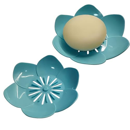 Soap Dish Soap Holder for Showerl Self Draining Bar for Shower Bathroom Bathtub Kitchen，Blue+Blue - color: E-blue+blue