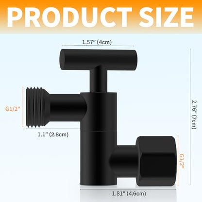 All Metal Shower Head Elbow Adapter Black | Adjustable Shower Head Extension Adapter Shower Arm Extension Connector for Showerhead, Wall Mounted - color: Black