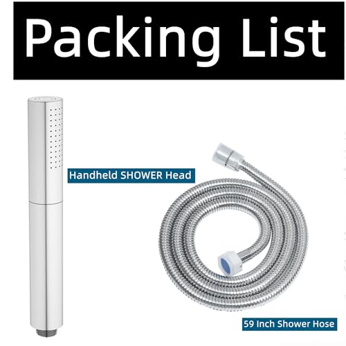 AYIVG Chrome Finish Round Brass 2 In 1 Function High Pressure Handheld Shower Head Sprayer Hand Shower Wand with 59 Inch Hose For Bathroom Shower System - color: Chrome