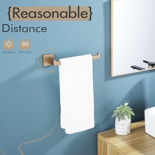 KOKOSIRI Towel Bar for Bathroom Wall Mount 9'' Hand Towel Holder T-304 Stainless Steel Bath Kitchen Accessories, Champagne Bronze B3003CPG - color: Champagne Bronze