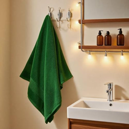 COZYART Bath Towel Set 6 PCS Formal Green Luxury 100% Turkish Cotton 650GSM | Soft Absorbent Quick Dry, OEKO‑Tex 100 Cert. Zero Twist Ring Spun Cotton, Plush, Breathable Hotel Quality Bathroom Towels - color: Formal Green
