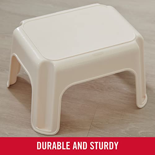 Rubbermaid Roughneck Step-Stool Bisque Lightweight Holds up to 300 pounds Ideal for Kitchen-Bath Skid-Resistant - color: Bisque, size: 1 ct (Pack of 1)