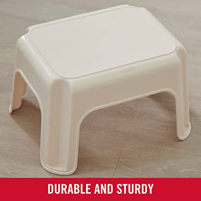 Rubbermaid Roughneck Step-Stool Bisque Lightweight Holds up to 300 pounds Ideal for Kitchen-Bath Skid-Resistant - color: Bisque, size: 1 ct (Pack of 1)