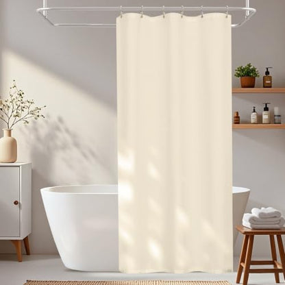Seenus Soft Microfiber Stall Shower Curtain Lightweight with Waterproof TPU Backed, 36 x 72 Inch Beige Small Shower Curtain with 2 Large Magnets,Washable Cloth Bathroom Shower Stall Curtain - color: Cream, size: 36"W x 72"L (Pack of 1)