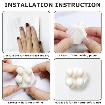 Silicone Toothbrush Holders for Bathroom - Adhesive Shower Toothbrush Holder Wall Mounted, Multi-Function Hook Waterproof Razor Holder Single Hook, Utility Plug Holder for Kitchen Living Room Office - color: Cream