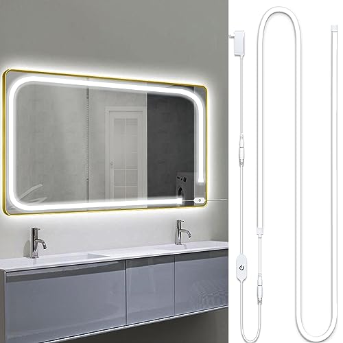 LED Vanity Mirror Lights, Hollywood Style Makeup Lighting, 10FT/6000K/Dimmable/12V Adapter/Self-Adhesive Strip Lights for Mirror, Lighting for Makeup Vanity Table & Bathroom Mirror - size: 10FT Vaniyt Light strip