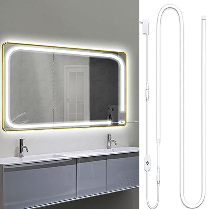 LED Vanity Mirror Lights, Hollywood Style Makeup Lighting, 10FT/6000K/Dimmable/12V Adapter/Self-Adhesive Strip Lights for Mirror, Lighting for Makeup Vanity Table & Bathroom Mirror - size: 10FT Vaniyt Light strip