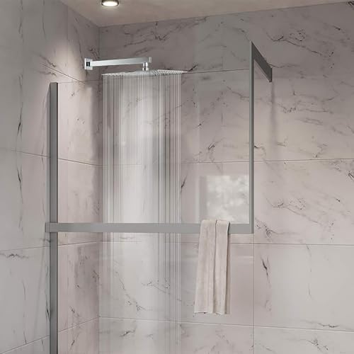 Extra Large Rain Shower Head, High Flow Stainless Steel 12 * 8 Inch Rectangle Rainfall Shower, Waterfall Bath Shower Body Covering, Ceiling or Wall Mount (Chrome) - size: 12 x 8 Inch Rectangle