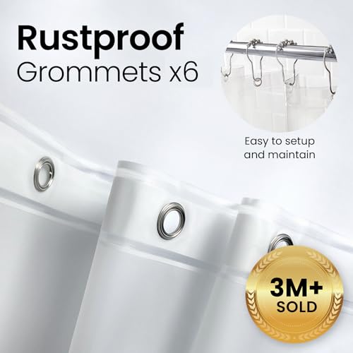 LiBa Shower Curtain PEVA 10G, 72x84 Inch Waterproof Clear | Heavy duty, waterproof plastic shower curtain, rust-proof grommets, weighted magnets, bathroom accessories - color: 10g Peva - Clear, size: 72"W x 84"L (Pack of 1)