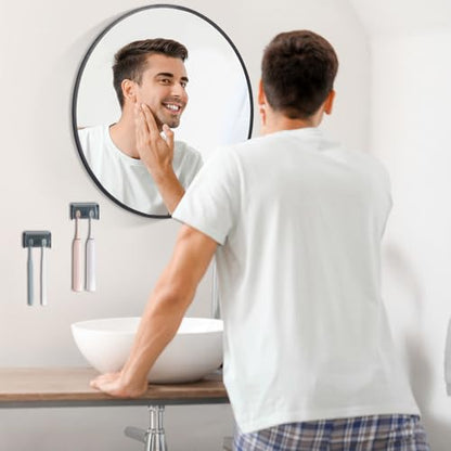 2 PCS Wall-Mounted Toothbrush Holder with Cover, 2-Slot Organizer for Bathroom, Shower, Dorm, Cabinet (Clear) - color: 2pack