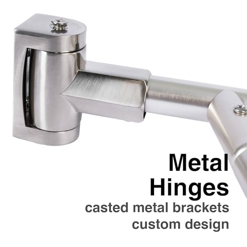JS Jackson Supplies Double Curved Shower Rod, Metal Construction, Adjustable Between 44 to 70 Inches, Aluminum Rods and Zinc Mounting Hardware, Quality Modern Bathware, Brushed Nickel Finish - color: Brushed Nickel