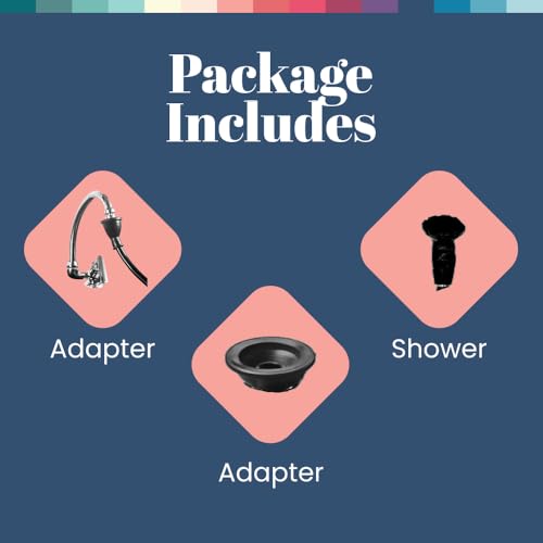 Dompel Hose Shower Adapter Kit - Multi-Purpose Faucet to Hose Connector for Home and Professional Use. Perfect for salons, home hair washing, pet bathing, filling large containers