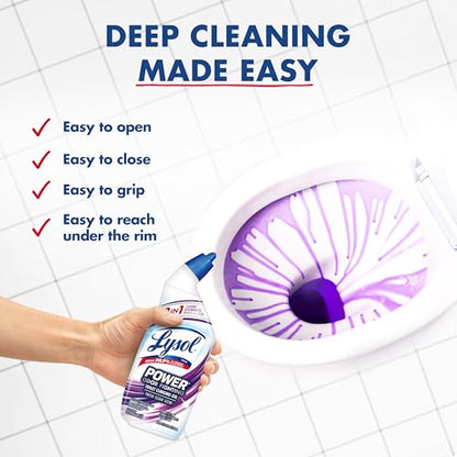 Lysol Toilet Bowl Cleaner Clinging Gel, Power + Odor, 24 oz, 2 Pack | 3-in-1 Odor Fighting, Disinfecting, Septic Safe, Bleach Free, Removes Toilet Rings & Hard Water Stains, Bathroom Cleaner - size: 24 Fl Oz (Pack of 2)