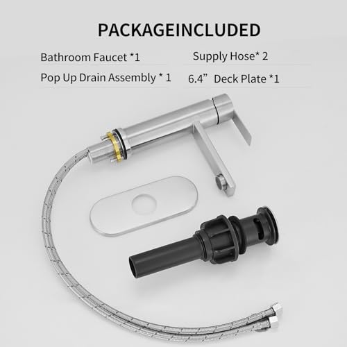 Bathroom Faucet Single Hole Single Handle Vanity Faucet | Modern Brushed Nickel Bathroom Faucet with Pop-Up Drain, Suitable for 1 Hole or 3 Hole Sink, Suitable for RV Etc Bathroom - color: Brushed Nickel