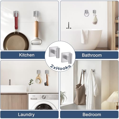 TURS 5-Pieces Brushed Nickel Bathroom Hardware Set 23.6 Inch SUS304 Stainless Steel Towel Bar Set Wall Mounted Bathroom Accessories Set - color: Brushed Nickel, size: 5-Pieces Set-B