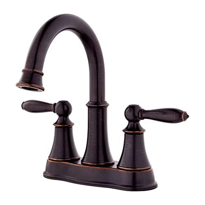 Pfister Courant 4 inch Centerset 2-Handle 3-Hole Bathroom Sink Faucet with Push & Seal Drain, Tuscan Bronze Finish, WaterSense Certified Vanity Faucet LF048COYY - color: Tuscan Bronze