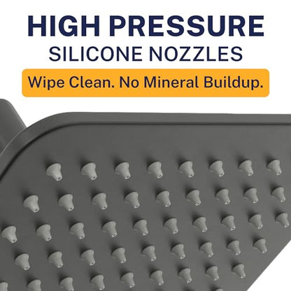 HammerHead Showers Solid Metal 8 Inch Square Rainfall Shower Head, High Flow Shower Head Optimized for Pressure, Matte Black, 2.5 GPM - color: Matte Black