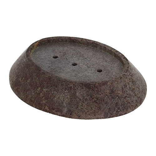 Ajuny Brown Self Draining Soap Dish, Waterfall Stone Soap Saver Tray Holder | Sloped Surface Channels Excess Moisture Away to Keep Bars Dry Durable Easy Clean Accessory for Showers Tubs and Kitchens - color: Brown