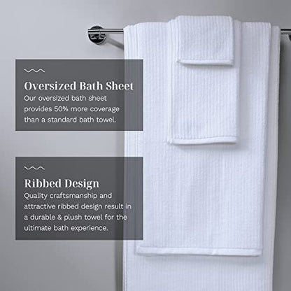 Luxury Performance 4-Piece Hand Towel Set | Patented Quick-Dry Tech | Ultra Soft | 16" W x 30" L | Sail (White) - color: Sail, size: 4 Hand Towels