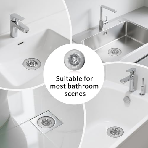 TRAPMATE Hair Catcher Shower Drain, Prevent Clogging Bathtub Drain Hair Catcher, Easy Clean 304 Stainless Steel Shower Drain Cover Protector for Bathroom Regular & Pop-up Drain (Light Gray) - color: Light Gray