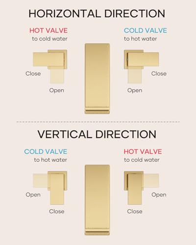 AVSIILE Waterfall Bathroom Faucet 3 Hole, Brushed Gold 8 Inch Widespread Modern 3 Piece Bathroom Sink Faucets & Parts, Touch On Lavatory Faucet for Bathroom Vanity - color: Brushed Gold, style: Straight Spout