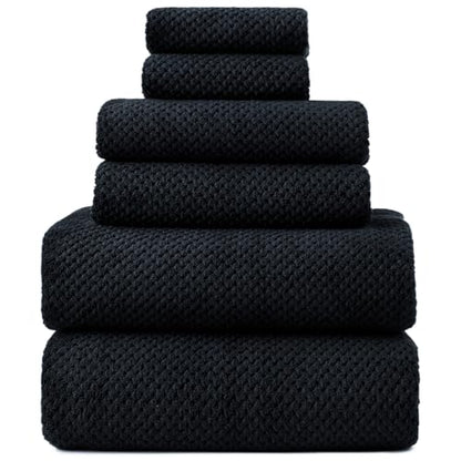 Oversized Bath Towels Extra Large 40x80 Inches Bath Sheets for Adults Super Soft Quick Dry Highly Absobent Microfiber Shower Towels (6 Piece,Black) - color: Black 6 Piece, size: 6 Piece