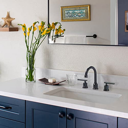 WOWOW 2 Handle Bathroom Faucet Oil Rubbed Bronze Bathroom Sink Faucet Widespread Vanity Faucet 3 Hole with Pop Up Drain and Supply Hoses High Arc Basin Faucet - color: Oil Rubbed Bronze, size: Widespread