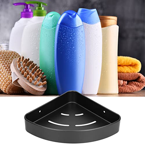 Shower Shelf Wall Mounted Triangular Corner Shelves Storage Rack Organizer for Home Bathroom Rest Room Black Aluminum Alloy Rust Proof Durable