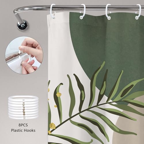 Sage Green Stall Small Boho Bohemian Olive Bathroom Shower Curtain Set | Dark Teal look; 48"W x 72"L. waterproof HD print, quick-dry fabric and free hooks for easy setup. - color: A-01green, size: 48"W x 72"L (Pack of 1)