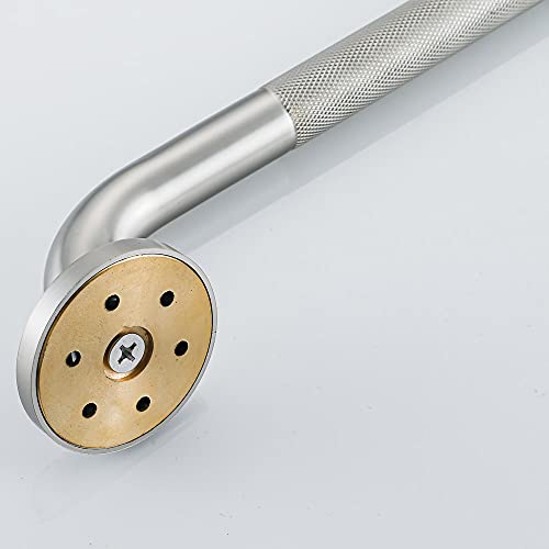 Anti Slip Shower Grab Bar, 12-Inch Toilet Textured Sturdy Hand Rail, Stylish Bathroom Armrest, Brushed Nickel Finish, Multi Function Assist Handle - color: Brushed Nickel, size: 12 Inch