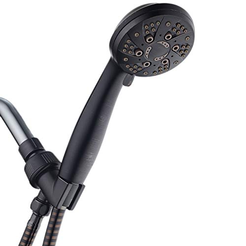 AquaDance High Pressure 6-Setting Hand Held Shower Head with Extra-Long 6 Foot Hose & Bracket – Anti-Clog Nozzles - USA Standard Certified - Top U.S. Brand - OIL RUBBED BRONZE - color: Oil Rubbed Bronze
