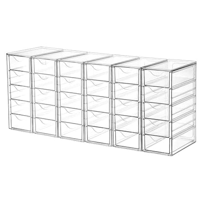 Vtopmart Acrylic Desk Organizer with 30 Drawers for Office, Makeup, Crafts | Clear Storage Drawers for Office Supplies, Desktop Organization for Makeup, Jewelry, Art Crafts, Bead, Pen, Stationary - style: D