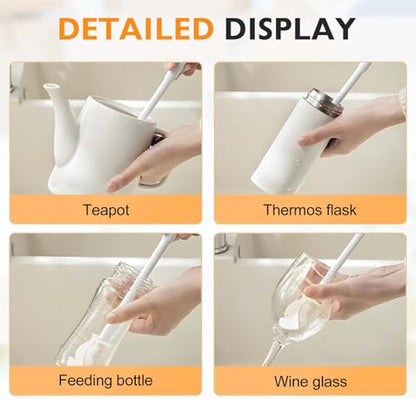 360° Flexible Silicone Bottle Brush with Long Handle, 2025 New Bottle Cleaning Brush, Deep Cleaning Brush for Narrow Neck Bottles, Water Bottles, Baby Bottles, Flasks Soft Bottle Brush (1PC) - color: 1pc