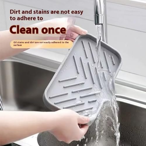 1pc Countertop Sink Scrubber Drain Pad for Brush Sponge and Soap, Silicone Kitchen Sink Tray, Soap Dish Holder with Drain Tip, Home Kitchen Bathroom Accessory