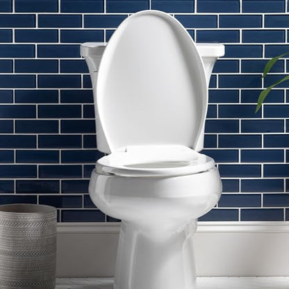 Mayfair Aurora Slow Close Toilet Seat, Easy Clean Hinges and Adjustable Perfect Fit Plastic Seat, Made in USA, Round, Bone - size: Round