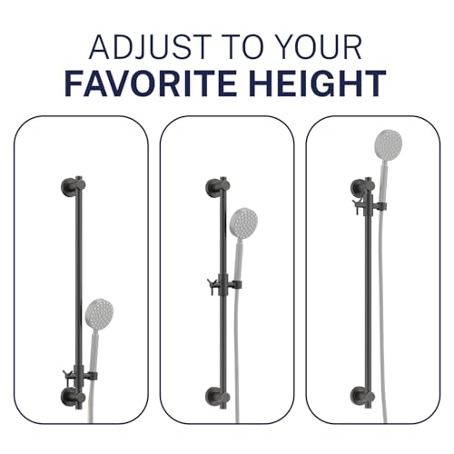 HammerHead Showers Solid Metal 27.5-Inch Shower Slide Bar for Hand held Shower Heads, Adjustable Height Showerhead with Hose Rail System, Easily Adjust Height & Angle of Handshower, Oil Rubbed Bronze - color: Oil Rubbed Bronze
