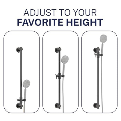 HammerHead Showers Solid Metal 27.5-Inch Shower Slide Bar for Hand held Shower Heads, Adjustable Height Showerhead with Hose Rail System, Easily Adjust Height & Angle of Handshower, Oil Rubbed Bronze - color: Oil Rubbed Bronze