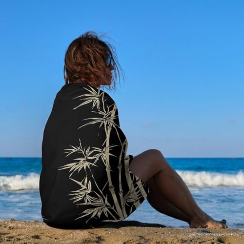 Asian Bamboo Beach Towel 51"x31" Quick Dry Lightweight Sand Free Towels Oversized Soft Thick Pool Towel Highly Absorbent Bath Towels for Adult Quick Dry Travel Camping Gym