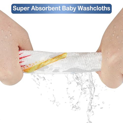 softan Baby Washcloths, 24Pack Baby Wash Cloths Extra Soft & Ultra Absorbent, Baby Towels Face Towel Unisex for Boys Girls Face & Body, Washclothes Gentle on Sensitive Skin, 9''x 9''Blue Planet - color: Blue Planet