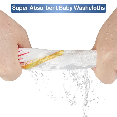 softan Baby Washcloths, 24Pack Baby Wash Cloths Extra Soft & Ultra Absorbent, Baby Towels Face Towel Unisex for Boys Girls Face & Body, Washclothes Gentle on Sensitive Skin, 9''x 9''Blue Planet - color: Blue Planet