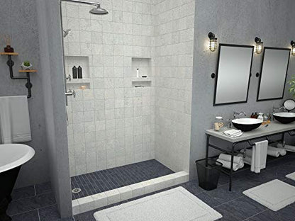 Tile Redi 3260LSPVC-13-2-4 Shower Pan with Left Drain- Single Curb Shower Base, 2" PVC Drain, and Plate Included, 60" Width x 32" Depth - size: 60" W x 32" D, style: Left Round Drain Plate 13" from Back