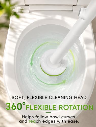 Disposable Toilet Bowl Cleaner Wand System with Green Refill Heads, Wall Mount Toilet Brush and Holder Set for Bathroom Cleaning (Toilet Brush + 48 Refills)