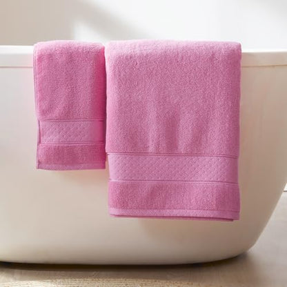COZYART Bath Towel Set 6 PCS, Pink Luxury 100% Turkish Cotton 650GSM | Soft Absorbent Quick Dry, OEKO‑Tex 100 Cert. Zero Twist Ring Spun Cotton, Plush Fluffy, Breathable Hotel Quality Towels Set - color: Pink