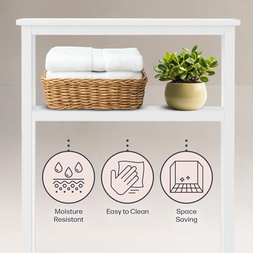 Alaterre Furniture Coventry Over the Toilet Storage Shelf, White, 27” x 48”