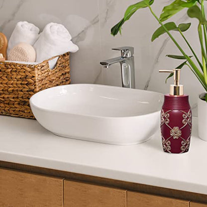 Zahari Home Elegant Rose Stylish Soap Dispenser Set - Modern Print Design for Kitchen and Bathroom - Lotion Pump, Dish Soap, Hand Sanitizer, Hand Soap - Cute and Practical - color: Elegant Rose