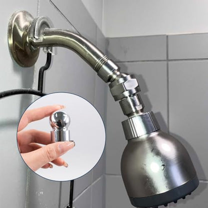 2 PCS 1/2 Inch Iron Pipe Shower Arm Ball Adapter with Filter Washer, Universal Adjustable Metal Shower Head Connector Replacement
