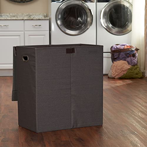 Household Essentials Collapsible Double Laundry Hamper Sorter - color: Cobblestone, style: Double
