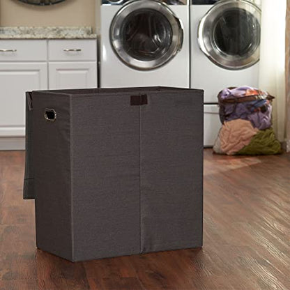Household Essentials Collapsible Double Laundry Hamper Sorter - color: Cobblestone, style: Double